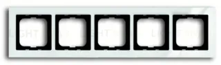 Рамка пятерная ABB Busch-axcent белый глянцевый 2CKA001754A4347 2CKA001754A4347
