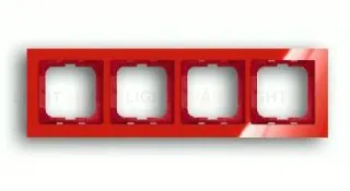 Рамка четверная ABB Busch-axcent красный глянцевый 2CKA001754A4352 2CKA001754A4352