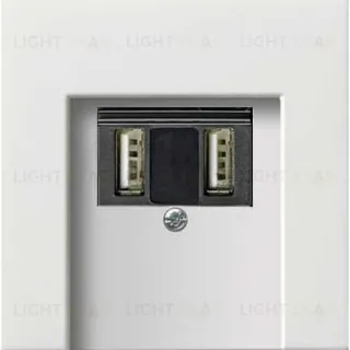 Розетка USB двойная Gira F 100 для зарядка 1,4 А, белый глянцевый 260209+0276112 260209 + 0276112