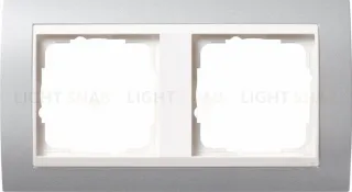 Рамка двойная Gira Event алюминий/глянцевый белый 0212326 0212326