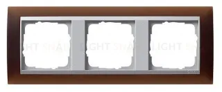 Рамка тройная Gira Event Opaque матово-коричневый/алюминий 021359 021359