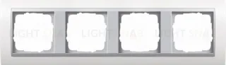Рамка четверная Gira Event белый глянец/алюминий 0214806 0214806
