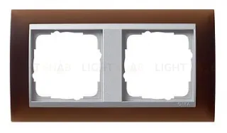 Рамка двойная Gira Event Opaque матово-коричневый/алюминий 021259 021259
