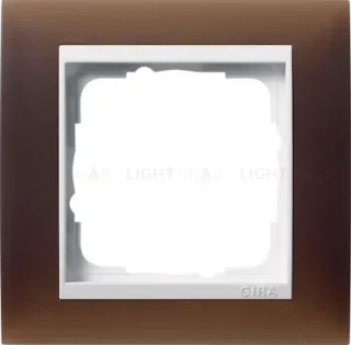 Рамка одинарная Gira Event Opaque матово-коричневый/бел. Глянец 0211331 0211331