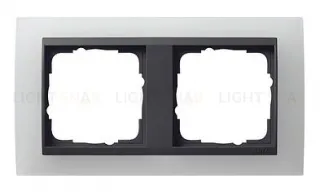 Рамка двойная Gira Event Opaque матово-белый/антрацит 021224 021224