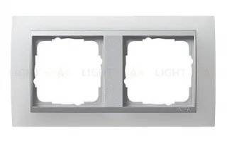 Рамка двойная Gira Event Opaque матово-белый/алюминий 021250 021250