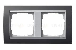 Рамка двойная Gira Event черный/алюминий 021281 021281