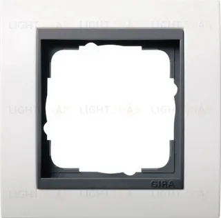 Рамка одинарная Gira Event белый матовый/антрацит 021107 021107