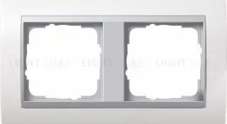 Рамка двойная Gira Event белый глянец/алюминий 0212806 0212806