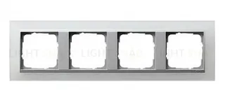 Рамка четверная Gira Event Opaque матово-белый/алюминий 021450 021450