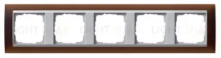 Рамка пятерная Gira Event Opaque матово-коричневый/алюминий 021559 021559