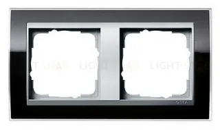 Рамка двойная Gira Event Clear черный-алюминий 0212736 0212736