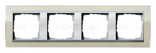 Рамка четверная Gira Event Clear песочный-алюминий 0214776 0214776