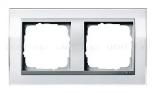 Рамка двойная Gira Event Clear белый-алюминий 0212726 0212726