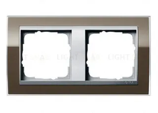 Рамка двойная Gira Event Clear коричневый-алюминий 0212766 0212766