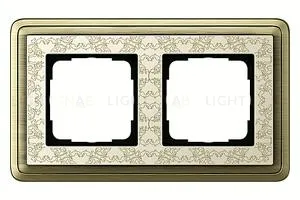 Рамка двойная Gira Classix Art бронза-кремовый 0212663 0212663