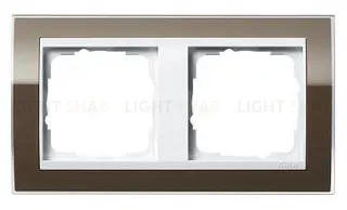 Рамка двойная Gira Event Clear коричневый-белый глянец 0212763 0212763