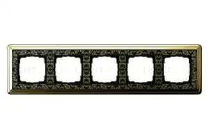Рамка пятерная Gira Classix Art латунь-черный 0215672 0215672