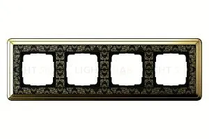 Рамка четверная Gira Classix Art латунь-черный 0214672 0214672