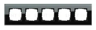 Рамка пятерная Gira Esprit черное стекло 021505 021505