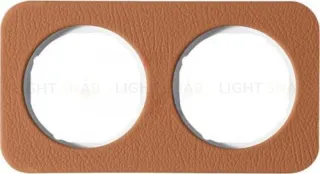 Рамка двойняа Berker R.1 , кожа белая вкладка 10122369 10122369