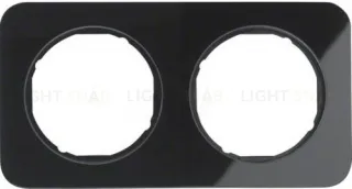 Рамка 2 местная Berker R.1 стекло черное 10122116 10122116