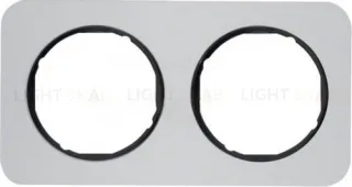 Рамка 2 местная Berker R1 алюминий, черный 10122184 10122184