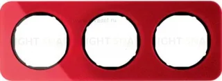 Рамка тройная Berker R.1 , акрил красный, черная вкладка 10132344 10132344