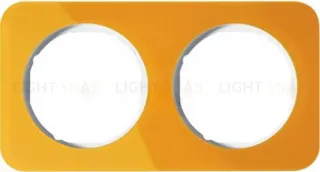 Рамка двойняа Berker R.1 , акрил оранжевый белая вкладка 10122339 10122339