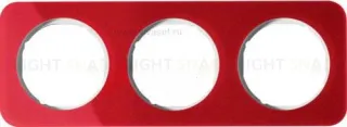 Рамка тройная Berker R.1 , акрил красный, полярная белизна 10132349 10132349