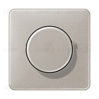 Светорегулятор JUNG универсальный поворотно-нажимной LED 3-100Вт., 20-420Вт ламп накал. и галог., платина 1731DD+CD1540PT 1731DD + CD1540PT