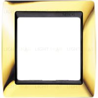 Рамка Simon 82 на 1 пост - золото с черной вставкой 82814-66 82814-66