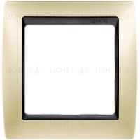 Рамка Simon 82 на 1 пост - шампань матовый с черной вставкой 82814-34 82814-34