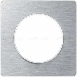 Рамка 1 пост Schneider Odace Полированный алюминий, вставка белая S52P802J S52P802J