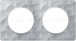 Рамка 2 поста Schneider Odace Алюминий Martele, вставка белая S52P804K S52P804K