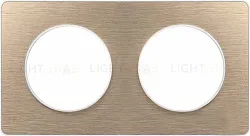 Рамка 2 поста Schneider Odace Полированная бронза, вставка белая S52P804L S52P804L