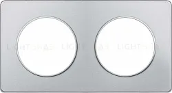 Рамка 2 поста Schneider Odace Алюминий, вставка алюминий S53P804 S53P804