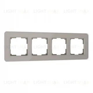 Рамка четверная Werkel Elite дымчатый стекло a057877 a057877