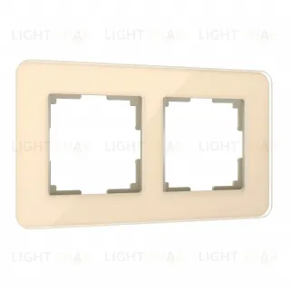 Рамка двойная Werkel Elite айвори стекло a057883 a057883
