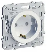 Розетка с заземлением со шторками Schneider Electric Odace белый S52R037 S52R037