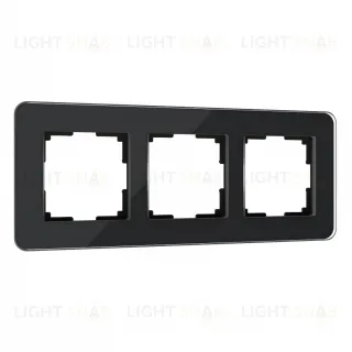 Рамка тройная Werkel Elite черное стекло a063821 a063821