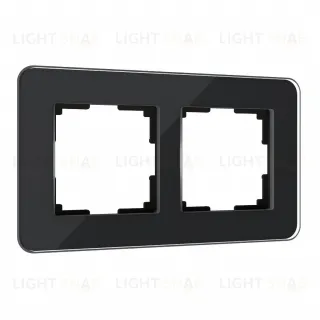 Рамка двойная Werkel Elite черное стекло a063820 a063820