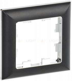 Рамка одинарная 3D-форма IEK Brite Decor черный/хром BR-M12-12-2-K23 BR-M12-12-2-K23