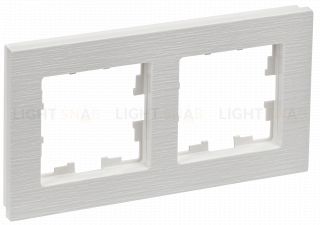 Рамка двойная IEK Brite Decor белый рифленый BR-M22-51-K01 BR-M22-51-K01