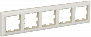 Рамка пятерная 3D-форма IEK Brite Decor жемчуг/бежевый BR-M52-12-1-K10 BR-M52-12-1-K10
