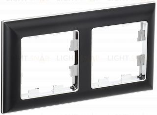Рамка двойная 3D-форма IEK Brite Decor черный/хром BR-M22-12-2-K23 BR-M22-12-2-K23