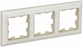 Рамка тройная 3D-форма IEK Brite Decor жемчуг/бежевый BR-M32-12-1-K10 BR-M32-12-1-K10