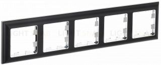 Рамка пятерная 3D-форма IEK Brite Decor черный/хром BR-M52-12-2-K23 BR-M52-12-2-K23