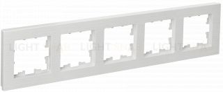 Рамка пятерная IEK Brite Decor белый рифленый BR-M52-51-K01 BR-M52-51-K01