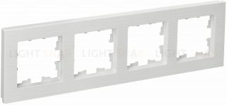 Рамка четверная IEK Brite Decor белый рифленый BR-M42-51-K01 BR-M42-51-K01